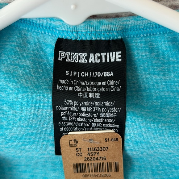 Pink Victorias Secret Seamless Baby Blue Long Sleeve Crop Top NWT Small - Picture 8 of 11